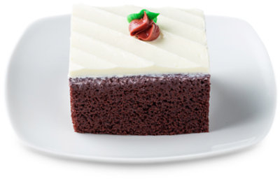 Bakery Cake Slice Red Velvet With Cream Cheese Icing - Each (460 Cal)
