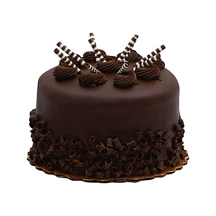 Bakery Cake 8 Inch 2 Layer Celebration Chocolate With Chocolate Whip - Each - Image 1