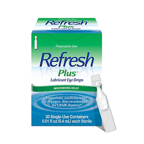 Refresh Plus Non Preserved Tears Lubricant Eye Drops 30 Count - 0.01 Fl. Oz.