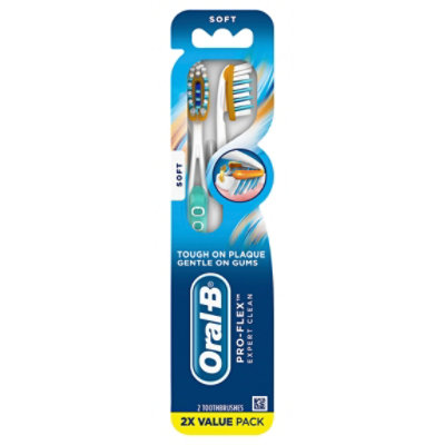 Oral-B Pro-Flex Toothbrush Tough On Plaque Gentle On Gums Soft Value Pack - 2 Count - Image 5