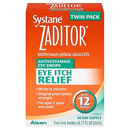 ZADITOR Eye Drops Antihistamine Original Prescription Strength Eye Itch Relief - 2-0.17 Fl. Oz. - Image 3