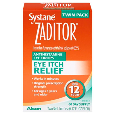 ZADITOR Eye Drops Antihistamine Original Prescription Strength Eye Itch Relief - 2-0.17 Fl. Oz. - Image 3