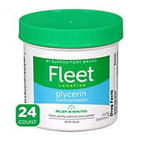 Fleet Glycerin Suppositories Adult - 24 Count - Image 1