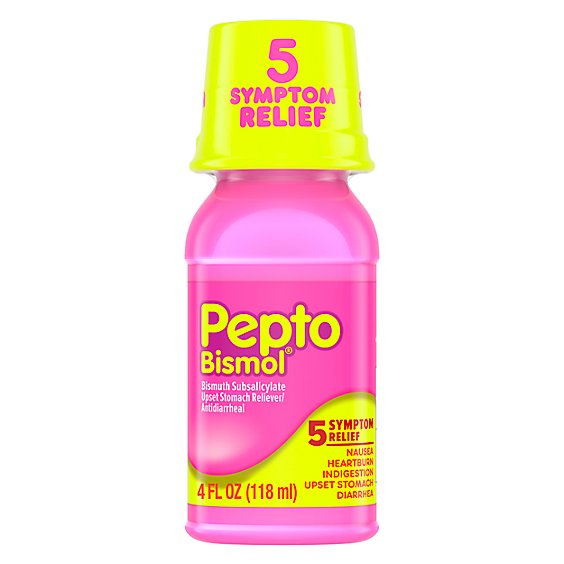 Pepto-Bismol 5 Symptom Relief Anti Diarrhea Liquid Syrup - 4 Fl. Oz.
