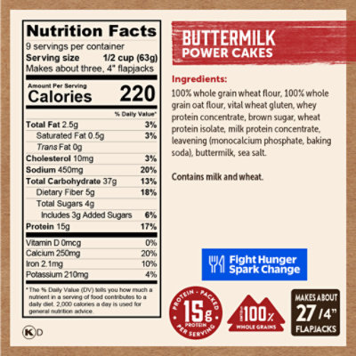 Kodiak Cakes Power Cakes Flapjack & Waffle Mix Protein Packed Buttermilk - 20 Oz - Image 6