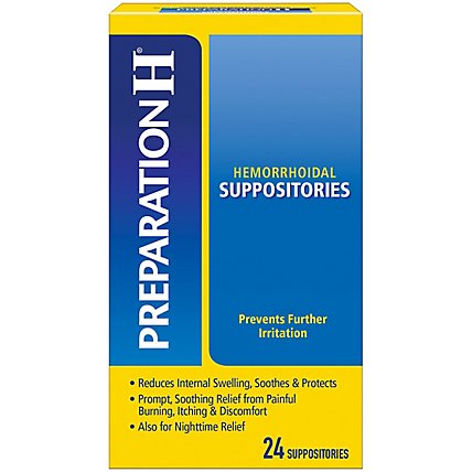 Preparation H Hemorrhoid Treatment Suppositories Burning Itching Discomfort Relief - 24 Count - Image 2