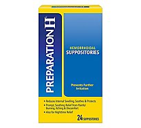 Preparation H Hemorrhoid Treatment Suppositories Burning Itching Discomfort Relief - 24 Count