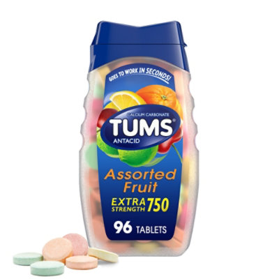 Tums Extra Strength Assorted Flavors Antacid Tablets - 96 CT - Image 1