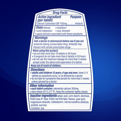 Tums Tabs Dissolve Smoothies Berry Fusion Extra Strength 750 - 60 Count - Image 4