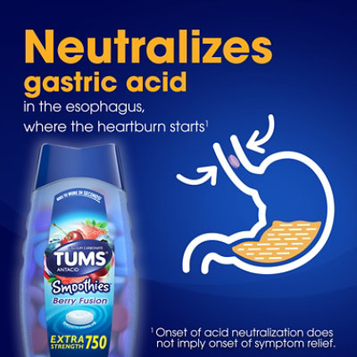 Tums Tabs Dissolve Smoothies Berry Fusion Extra Strength 750 - 60 Count - Image 5