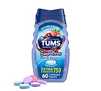 Tums Tabs Dissolve Smoothies Berry Fusion Extra Strength 750 - 60 Count