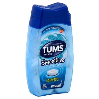 Tums Antacid Smoothies Dissolve Pprmnt - 60 Count