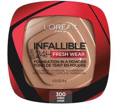 L'Oreal Paris Infallible Amber 300 Up to 24 Hour Fresh Wear Foundation In A Powder - 0.31 Oz - Image 1