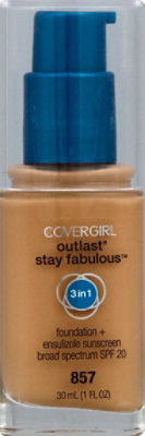 COVERGIRL Outlast Stay Fabulous Foundation + Sunscreen 3In1 SPF 20 Golden Tan 857 - 1 Fl. Oz. - Image 2