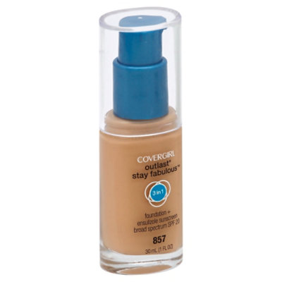 COVERGIRL Outlast Stay Fabulous Foundation + Sunscreen 3In1 SPF 20 Golden Tan 857 - 1 Fl. Oz.