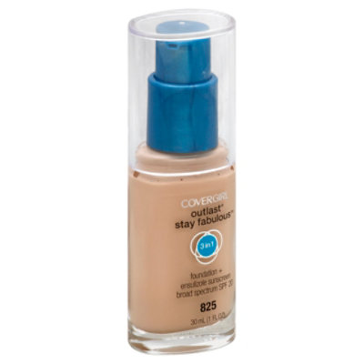 COVERGIRL Outlast Stay Fabulous Foundation + Sunscreen 3 in 1 SPF 20 Buff Beige 825 - 1 Fl. Oz.