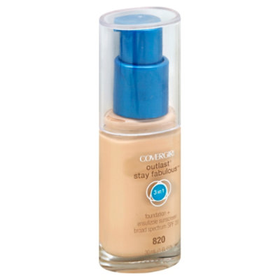 COVERGIRL Outlast Stay Fabulous Foundation + Sunscreen 3 IN 1 SPF20 Creamy Natural 825 - 1 Fl. Oz.