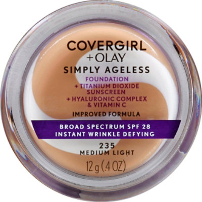 COVERGIRL + Olay Simply Ageless Foundation + Sunscreen SPF 22 Medium Light 235 - 0.4 Oz - Image 2