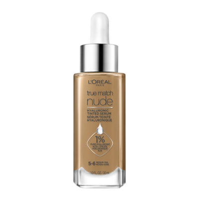 L'Oreal Paris True Match Hyaluronic Tinted Serum Foundation Makeup Medium Tan 5-6 - 1 Fl. Oz. - Image 3