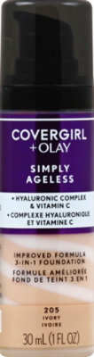 COVERGIRL + Olay Simply Ageless Liquid Foundation 3-in-1 Ivory 205 - 1 Fl. Oz. - Image 2