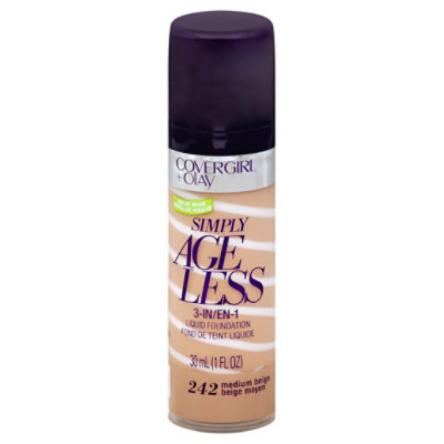 COVERGIRL + Olay Simply Ageless Liquid Foundation 3-in-1 Medium Beige 242 - 1 Fl. Oz. - Image 1