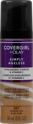 COVERGIRL + Olay Simply Ageless Liquid Foundation 3-in-1 Golden Tan 257 - 1 Fl. Oz. - Image 2