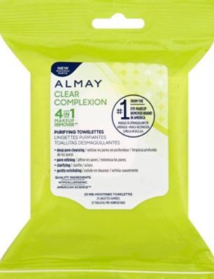 Almay Clear Complexion Towelettes Purifying 4 in 1 Makeup Remover - 25 Count - Image 2