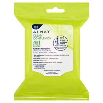 Almay Clear Complexion Towelettes Purifying 4 in 1 Makeup Remover - 25 Count - Image 1