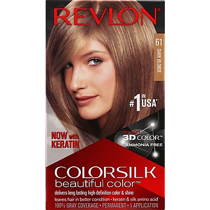 Revlon ColorSilk Beautiful Color Permanent Color Dark Blonde 61 - Each - Image 2
