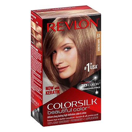 Revlon ColorSilk Beautiful Color Permanent Color Dark Blonde 61 - Each - Image 1
