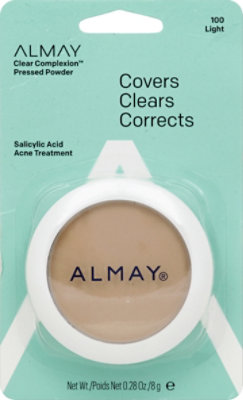 Almay Pressed Powder Clear Complexion Oily Skin Light 100 - 0.35 Oz - Image 2