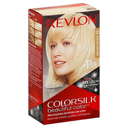 Revlon ColorSilk Beautiful Color Permanent Color Ultra Light Sun Blonde 03 - Each - Image 1