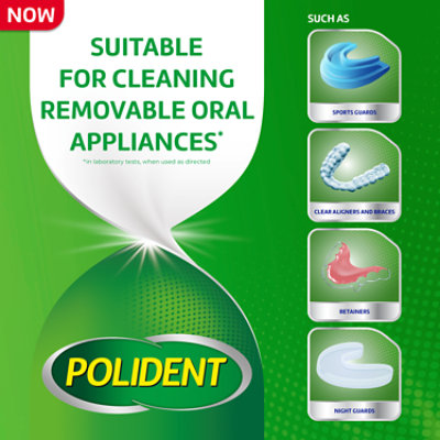 Polident Denture Cleanser Tablets Overnight Whitening Triplemint Freshness - 120 Count - Image 5