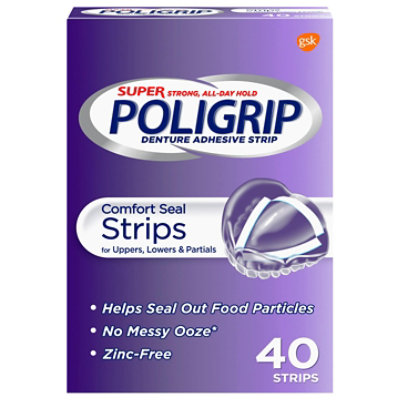 Poligrip Denture Adhesive Strips Comfort Seal - 40 Count - Image 2