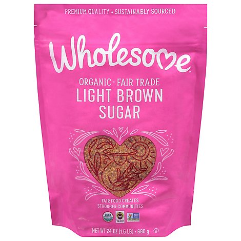 Wholesome Organic Sugar Light Brown - 24 Oz