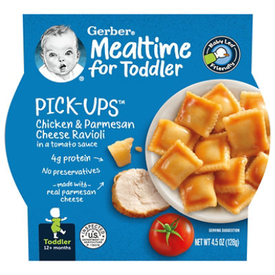 Gerber Pick Ups Chicken and Parmesan Cheese Ravioli in Tomato Sauce Toddler Meals Tray - 4.5 Oz - Image 4