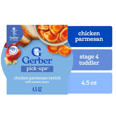 Gerber Pick Ups Chicken and Parmesan Cheese Ravioli in Tomato Sauce Toddler Meals Tray - 4.5 Oz - Image 1