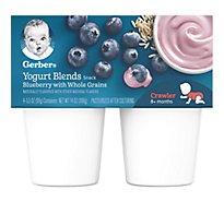 Gerber Baby Food Crawler Yogurt Blends Blueberry With Whole Grains - 4-3.5 Oz
