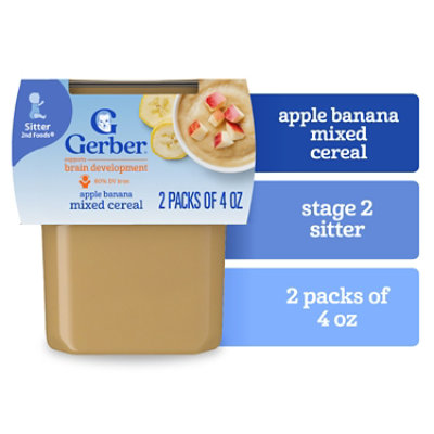 Gerber 2nd Foods Apple Banana with Mixed Cereal Baby Food Tub - 2-4 Oz