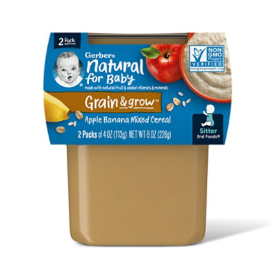 Gerber 2nd Foods Apple Banana with Mixed Cereal Baby Food Tub - 2-4 Oz - Image 3