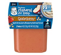 Gerber 2nd Foods Apple Strawberry Blueberry With Mixed Cereal Baby Food Tubs Multipack - 2-4 Oz