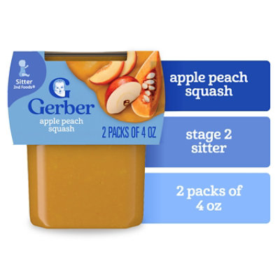 Gerber 2nd Apple Peach Squash - 2-4Oz