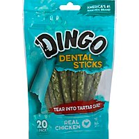 Dingo Rawhide Chew Dental Stick Real Chicken 20 Count Pouch - 6.3 Oz - Image 2