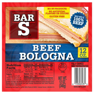 Bar-S Bologna Beef - 12 Oz - Image 1