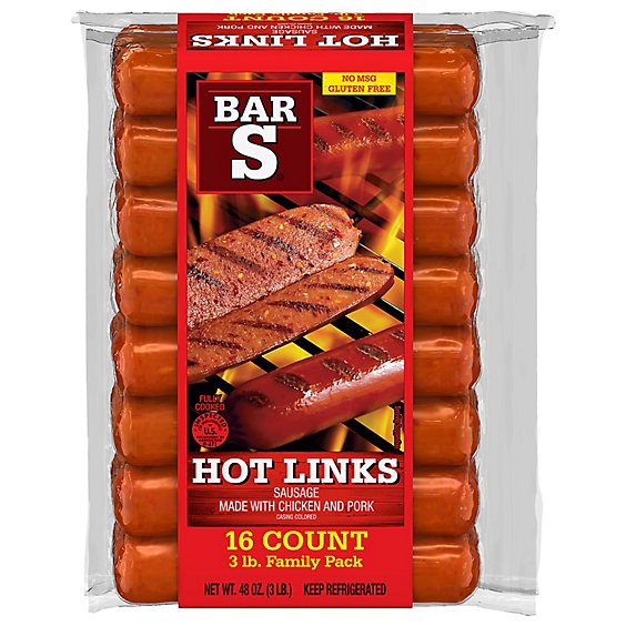 Bar-S Sausage Hot Links - 48 Oz