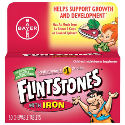 Flintstones Vitamins Iron Chewable Tablets - 60 Count