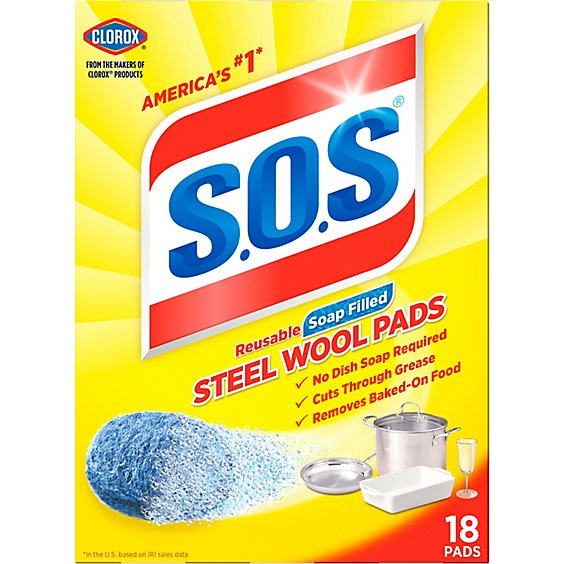 S.O.S Steel Wool Soap Pads - 18 Count
