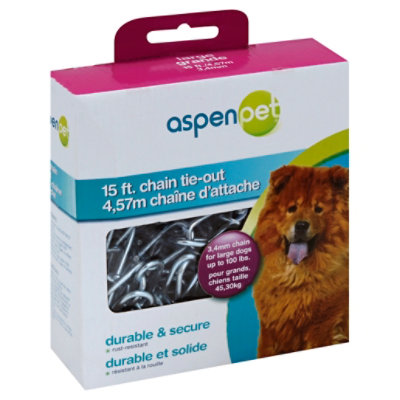 Aspenpet Chain Tie-Out Large 15 Ft 3.4mm Box - Each