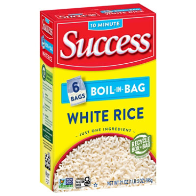 Success Boil-in-Bag Rice White Enriched Precooked 6 Count - 21 Oz - Image 1