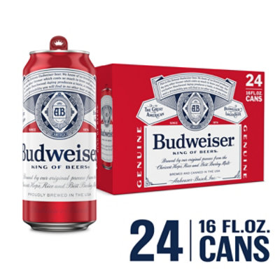 Budweiser 5% ABV Beer In Cans - 24-16 Fl. Oz.